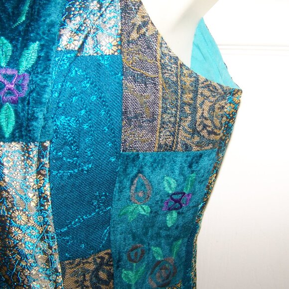 TravelSmith Multi Color Boho Hippie Chic Five Button Vest Button-down Top - Picture 5 of 8